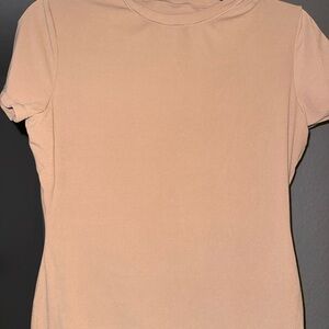 Elegant Tan Short Sleeve Women's Tee